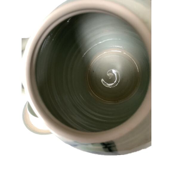 Studio Pottery Hand Painted Dragonfly Bamboo Handle Teapot Signed - Picture 4 of 6